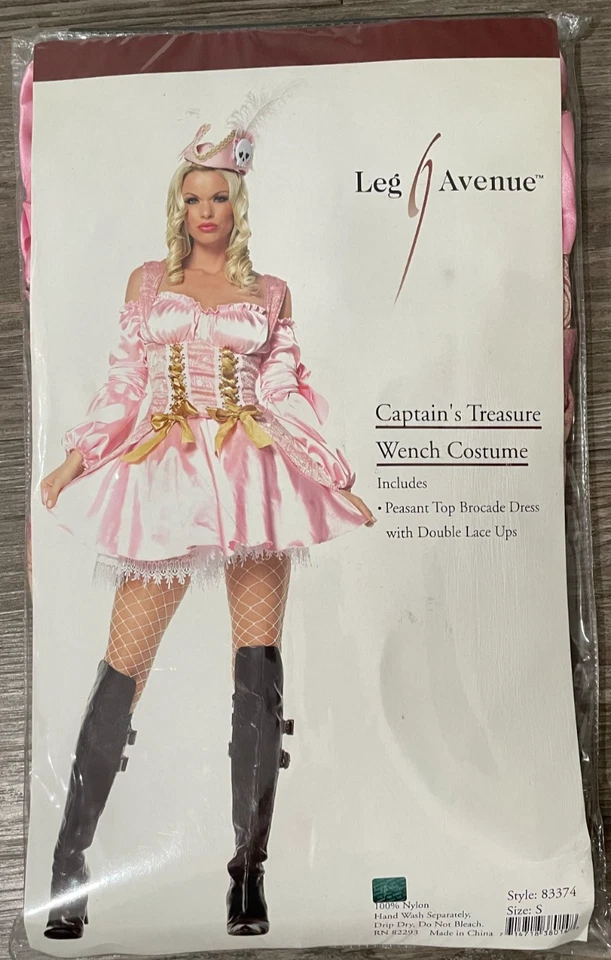 Sexy Disfraz Pirata Rosa Para Mujer (Capitán Treasure Wench), Talla S, TOTALMENTE NUEVO Foto 2 de 4