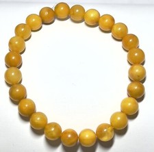 9mm Authentic Baltic Egg Yolk Amber Beads Bracelet JY3796