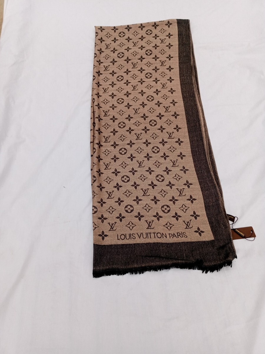 louis vuitton black and gold silk scarf