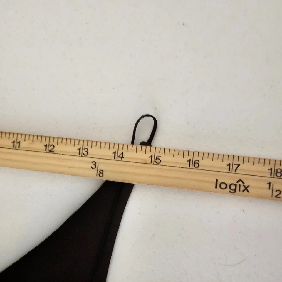 Davids Bridal Black Satin Formal Dress Sz 12 Spaghetti Strap Belted A-Line Prom - Image 4 of 4