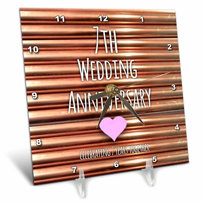 3dRose 7th Wedding Anniversary gift - Copper celebrating 7 years together - seve