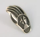 VINTAGE BEAUTIFUL STERLING SILVER NATIVE AMERICAN HOPI LARGE 2" BEAR CLAW RING 6