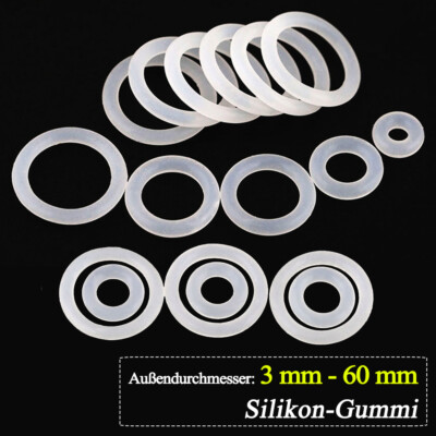 Uxcell 200er Pack Flache Gummi Unterlegscheiben M3 6mm ä.D. 3mm i.D. 1mm Dicke