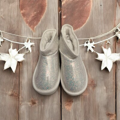 River Island Mini White Sequin Boots Size Infant UK