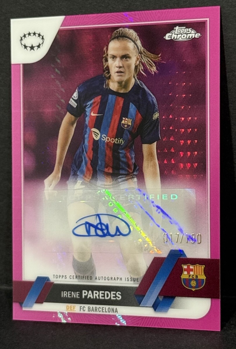 2022-23 Topps Chrome Women UCL Barcelona Irene Paredes Auto Pink