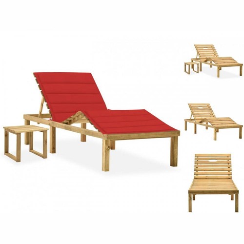 Gartenliege Sonnenliege Holzliege Verstellbar Mit Tisch Relax Auflage