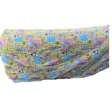 Vintage Baby Crib Quilt Blanket comforter Patchwork Teddy Bears Pink Blue ABC