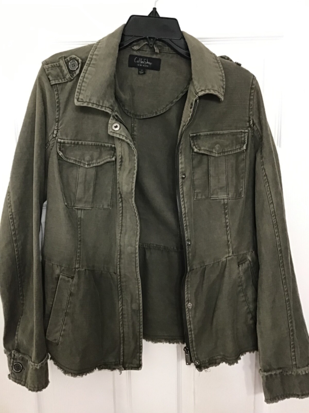New York RB4 coffee shop Utility Jacket  Olive Green Medium
