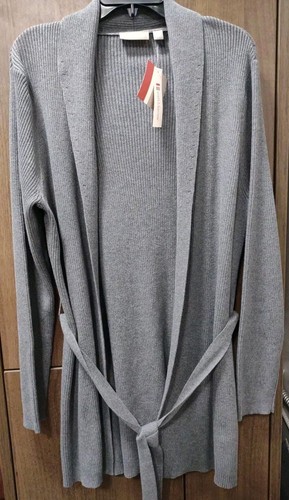 Croft & Barrow Women's XL Gray Open Front Long Sleeve Thin Cardigan NWT - Picture 6 of 6