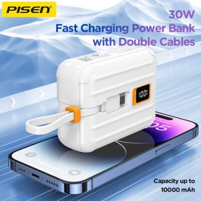 Power Tiny 30W 10000mAh With Dual Cable Power Bank