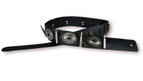 Bullet Guitar Strap Concho Steel Metal Nickel Bullet Genuine Leather Thrash punk - Picture 7 of 7