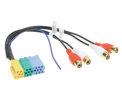 Adapter VDO Grundig Becker Blaupunkt Philips Mini_ISO Stecker  4 Cinch Buchsen