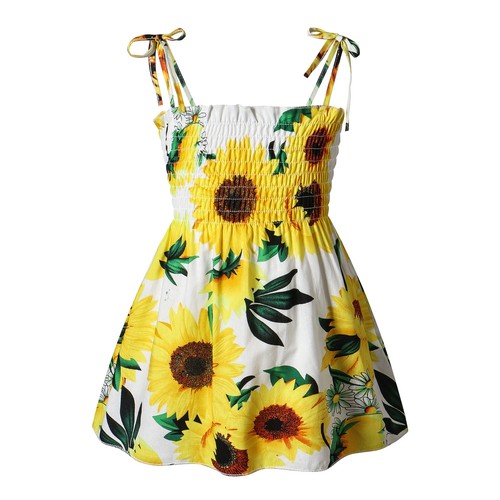 Toddler Kids Baby Girl Floral Animal Pleated Dress Casual Summer Sundress Travel - Picture 26 of 42