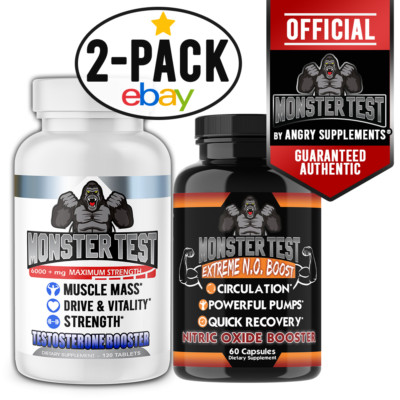 Testosterona Booster Monster Test  Vitamin C + Monster Test Nitric Oxide 2-PK 