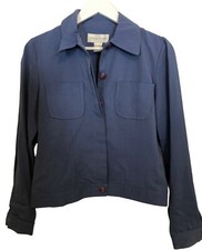 vtg Casual Corner Button Up Jacket Sz 6 Periwinkle Blue Casual Pcts 80s