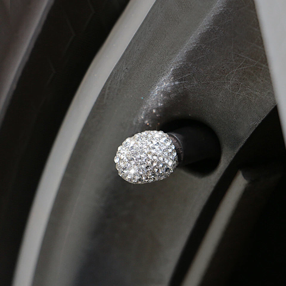 4* Diamond Bling Válvula de Neumático de Rueda de Coche Vástagos Cubierta de Polvo de Aire Tapón de Tornillo Accesorios Foto 4 de 4