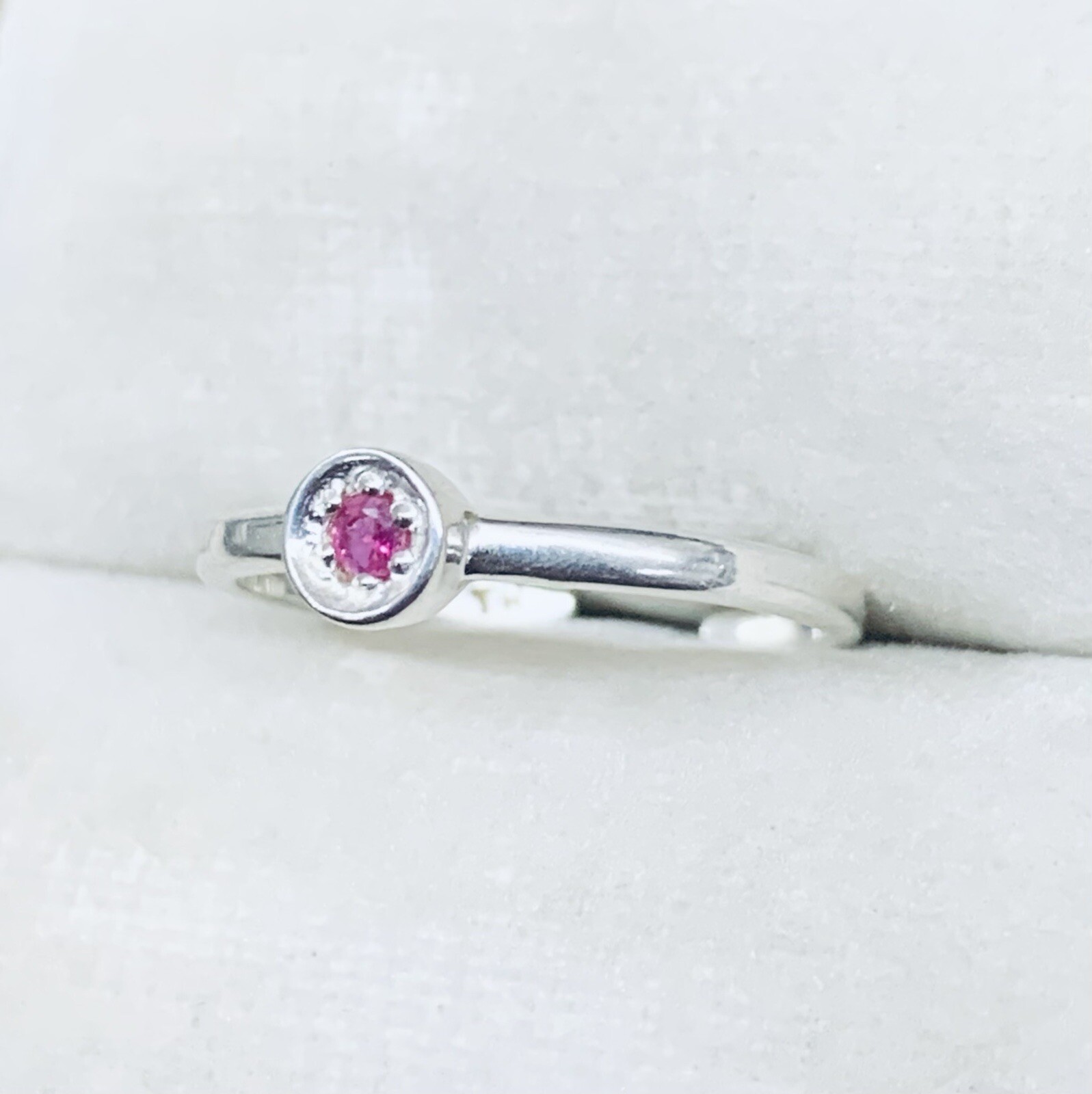 925 Sterling Silver Round Ruby Open Split Engagem… - image 2