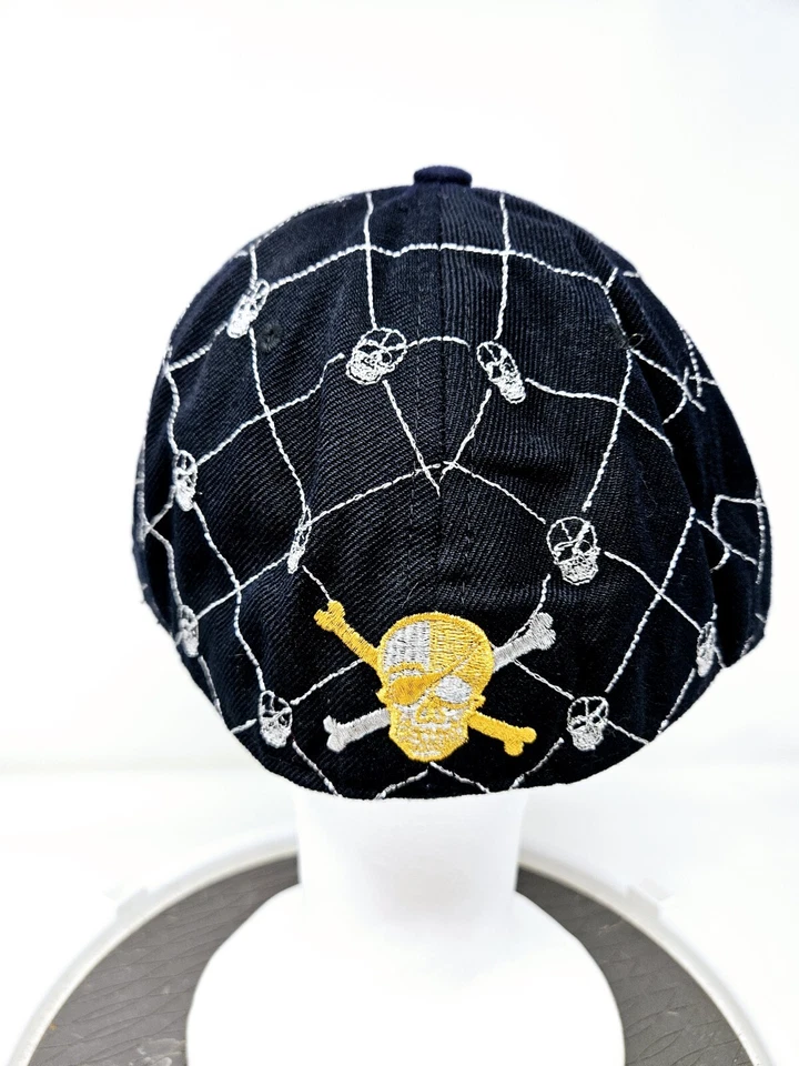 Top Pro Calaveras Gorra Plana Sombrero Para Hombre XXL Negro Multicolor Cruz Calavera Y2K Grunge Foto 4 de 4