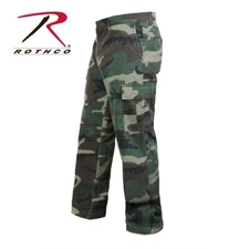 Rothco Vintage 6-Pocket Men's Flat Front Cargo Pants, Woodland Camo Size 38