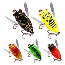 1pc 3D Holographic Eyes Cicada Shape Fishing Hard Lure Artificial Bait Angling