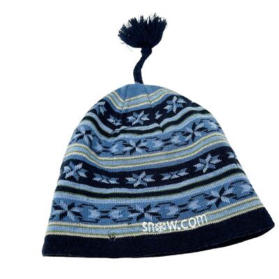 Smartwool Kids 100% Merino Wool Fair Isle Striped Pom Snow Beanie - Main Image