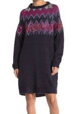 Solutions 163711 Women's Sequin Chevron Sweater Dress Multicolor Sz. Medium
