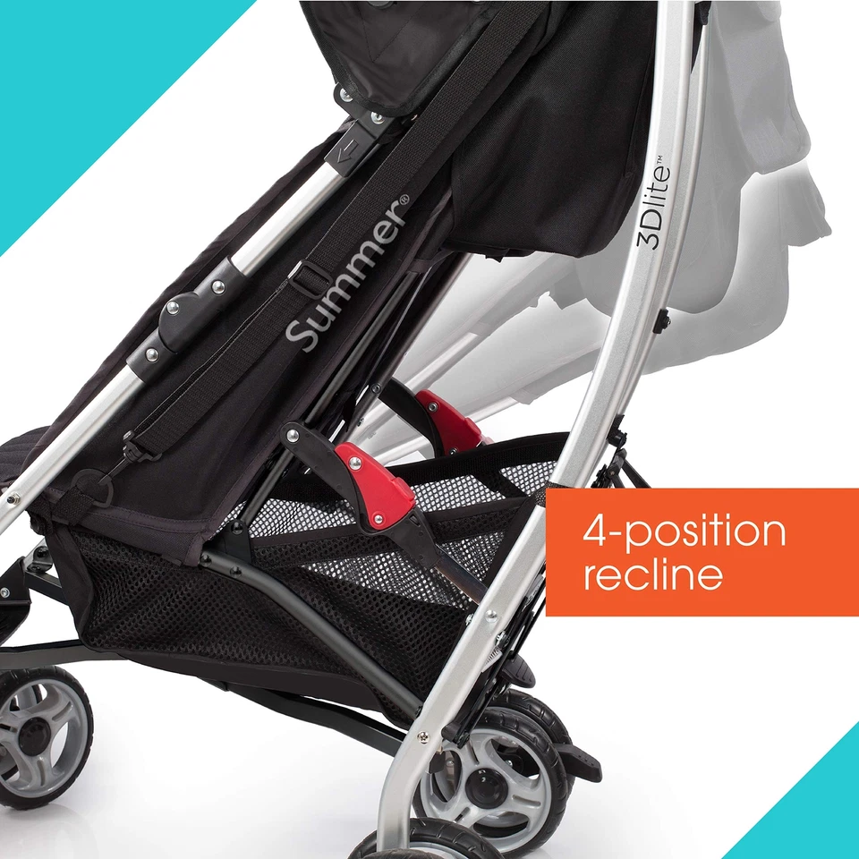 3Dlite Convenience Stroller Black – Lightweight with Aluminum Frame Large S... - Image 4 of 4