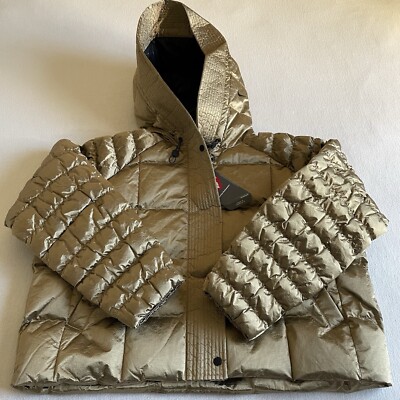 Nike Sportswear Swoosh Puffer Gold Shine PrimaLoft Jacket Women XL