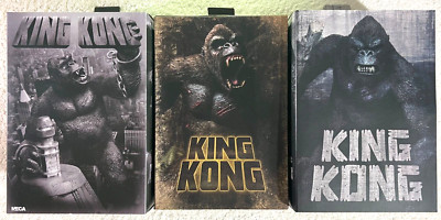 NECA KING KONG REEL TOYS 8 INCH ACTION FIGURE SET OF 3  **NEW**