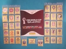 2022 Panini FIFA World Cup Qatar BLUE Border Parallel Stickers #FRA1 - #CRO20