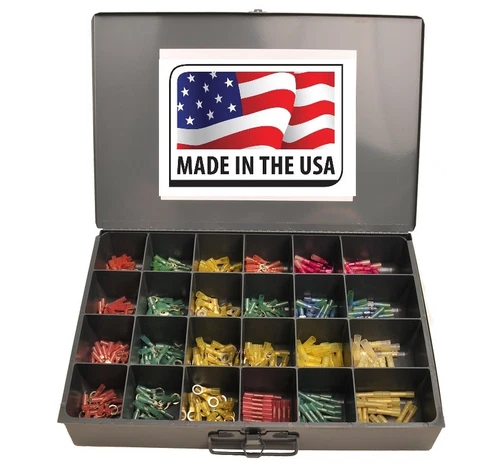 3M Heat Shrink Wire Connector Assortment Automotive Marine Kit 480 Pc Metal Box