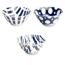Japan Reisschalen Set 3 Stk Ø 15 cm Schalen Dessert Suppe Müsli Porzellan Nr 820