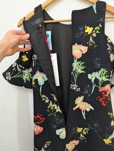 Coast Kaempa Dress Cold Shoulder RHS Floral Black BNWT - Size 14 - RSPCA NW Lond - Picture 11 of 15