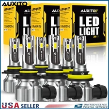 AUXITO Combo 9005+9006+H11 LED Headlight High Low Beam Fog Light White CANBUS M