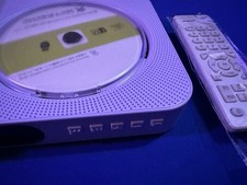 Portable CD Player w/ Bluetooth Built In Speakers Remote Control Fm Radio Purple