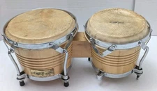 Vintage Groove Percussion Bongo Drum Set Two Hand Drums Instrument READ 