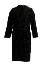 Versace Unisex Black Crystal 100 Cotton Hooded Belted Bathrobe Size S