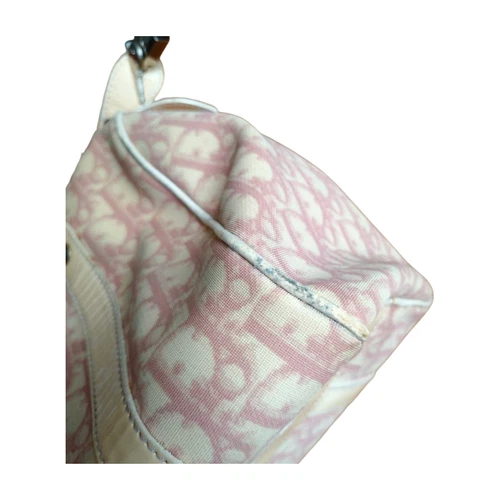 Vintage Christian Dior Trotter Monogram Boston Bag Pink Canvas Y2K Handbag - Picture 7 of 7