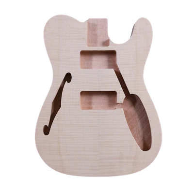 Guitare électrique placage d'érable flamme corps bois d'acajou semi creux tro... - Photo 1/4