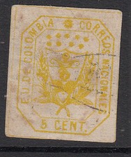 Colombie Courrier 1863 Yvert 19 Utilisé Écu