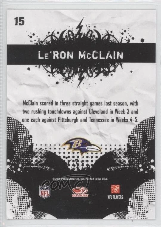 2009 Score Young Stars Le'Ron McClain #15 - Image 2 of 2