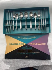 NOS USA MCM FLATWARE CUTLERY SET OF 6 5 STAR ATOMIC STARBURST IMPERIAL NEW YORK