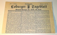 Original Coburger Tageblatt vom 24.01.1901 zum Tod Königin Victorias - Coburg