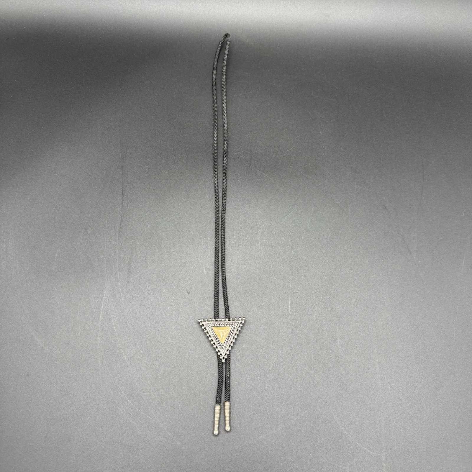 Vintage Triangular Yellow Jasper Stone Silver Ton… - image 6