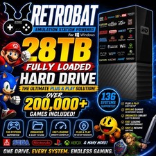 28TB External Gaming Hard Drive Windows Compatible Plug & Play Retro Gaming