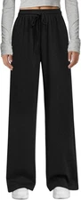 Arolina Pantalones de pierna ancha para mujer, pantalones XXL, Negro 