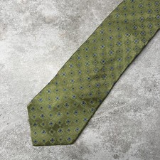 Joseph & Lyman Necktie Men OS Green Floral Silk Geometric Pattern USA Made