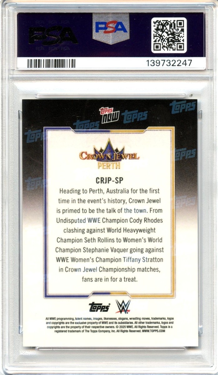 CROWN JEWEL PERTH 2025 TOPPS NOW WWE POSTER SP VARIATION CENA