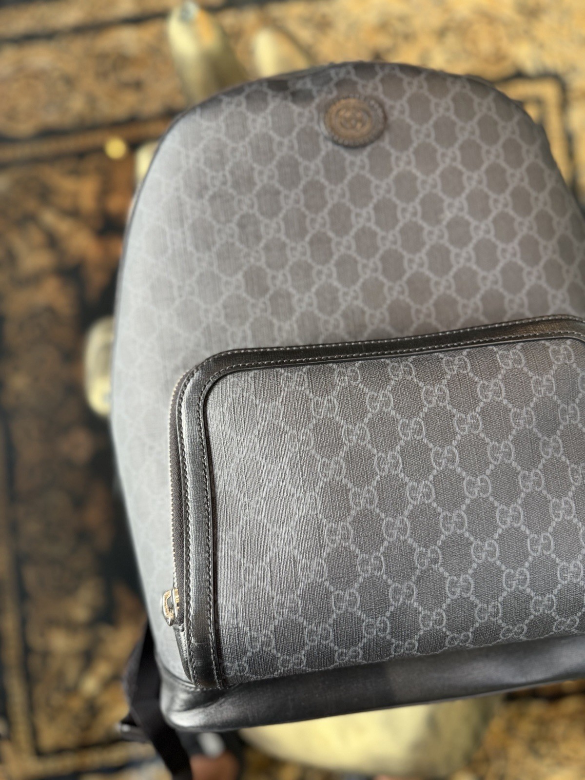 Gucci Men's GG Supreme Canvas Backpack - Luxury RRP £1,450 image 2