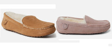 NWOB  Fireside by Dearfoams Women's Genuine Shearling Moccasin Slippers Variety